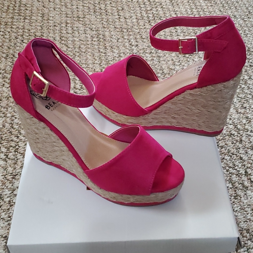 Hot Pink wedges